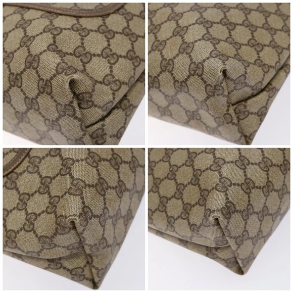 GUCCI GG Supreme Web Sherry Line Tote Bag PVC Beige Red 39 02 003 Auth 133158 - Picture 16 of 16